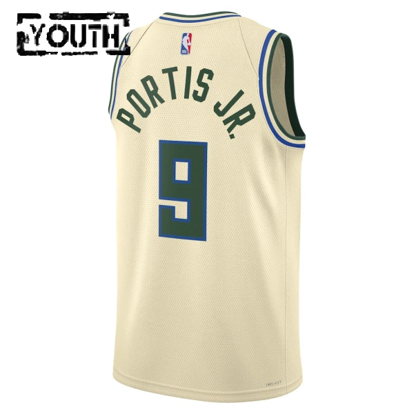 Nike Milwaukee Bucks Bobby Portis JR Trikot City Edition 25/26 Swingman Weiß Für Kinder