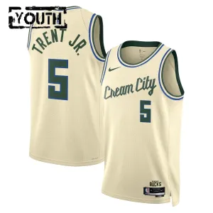 Nike Milwaukee Bucks Gary Trent JR Trikot City Edition 25/26 Swingman Weiß Für Kinder
