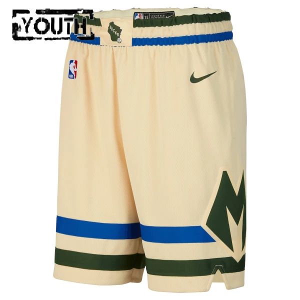 Nike Milwaukee Bucks Shorts City Edition 25/26 Swingman Für Kinder