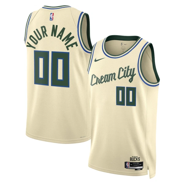 Nike Milwaukee Bucks Trikot Personalisiert City Edition 25/26 Swingman Weiß Für Herren