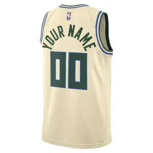 Nike Milwaukee Bucks Trikot Personalisiert City Edition 25/26 Swingman Weiß Für Herren