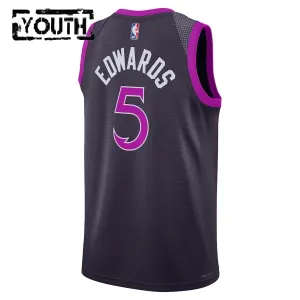 Nike Minnesota Timberwolves Anthony Edwards Trikot City Edition 25/26 Swingman Schwarz Für Kinder