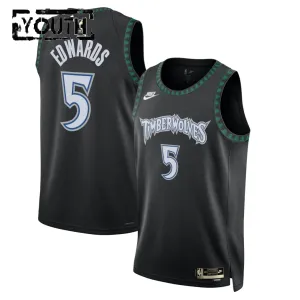 Nike Minnesota Timberwolves Anthony Edwards Trikot Classic Edition 25/26 Swingman Schwarz Für Kinder