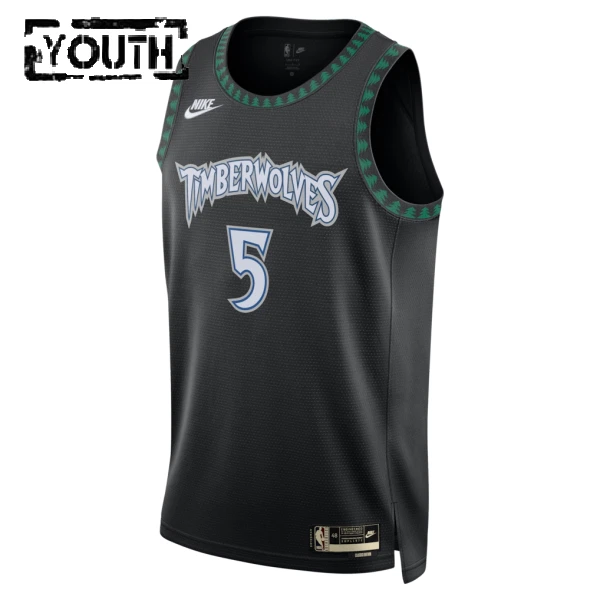 Nike Minnesota Timberwolves Anthony Edwards Trikot Classic Edition 25/26 Swingman Schwarz Für Kinder