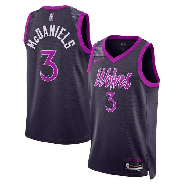 Nike Minnesota Timberwolves Jaden Mcdaniels Trikot City Edition 25/26 Swingman Schwarz Für Herren