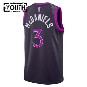 Nike Minnesota Timberwolves Jaden Mcdaniels Trikot City Edition 25/26 Swingman Schwarz Für Kinder