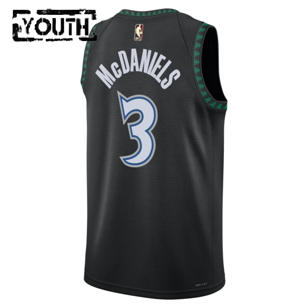 Nike Minnesota Timberwolves Jaden Mcdaniels Trikot Classic Edition 25/26 Swingman Schwarz Für Kinder