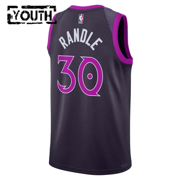 Nike Minnesota Timberwolves Julius Randle Trikot City Edition 25/26 Swingman Schwarz Für Kinder