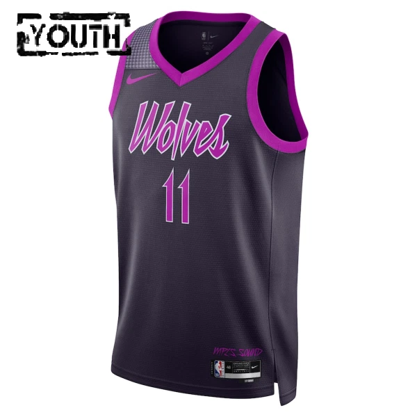 Nike Minnesota Timberwolves Naz Reid Trikot City Edition 25/26 Swingman Schwarz Für Kinder