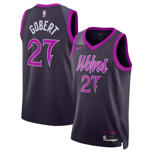 Nike Minnesota Timberwolves Rudy Gobert Trikot City Edition 25/26 Swingman Schwarz Für Herren