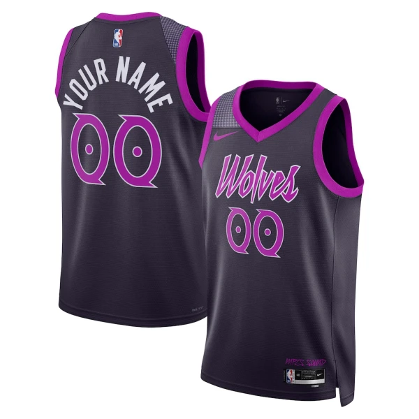 Nike Minnesota Timberwolves Trikot Personalisiert City Edition 25/26 Swingman Schwarz Für Herren