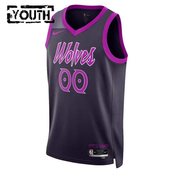 Nike Minnesota Timberwolves Trikot Personalisiert City Edition 25/26 Swingman Schwarz Für Kinder