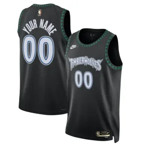 Nike Minnesota Timberwolves Trikot Personalisiert Classic Edition 25/26 Swingman Schwarz Für Herren