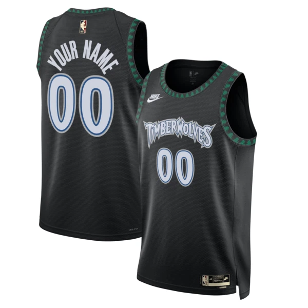 Nike Minnesota Timberwolves Trikot Personalisiert Classic Edition 25/26 Swingman Schwarz Für Herren