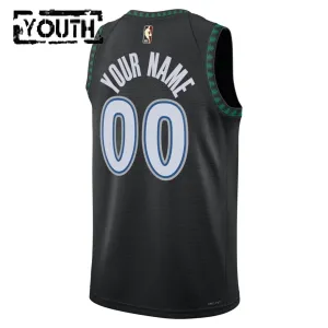 Nike Minnesota Timberwolves Trikot Personalisiert Classic Edition 25/26 Swingman Schwarz Für Kinder