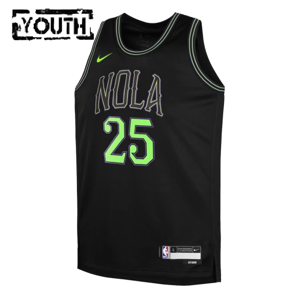 Nike New Orleans Pelicans Trey Murphy III Trikot City Edition 25/26 Swingman Schwarz Für Kinder