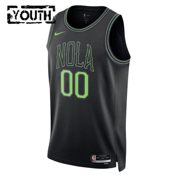 Nike New Orleans Pelicans Trikot Personalisiert City Edition 25/26 Swingman Schwarz Für Kinder