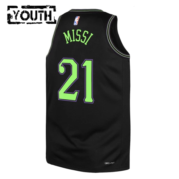 Nike New Orleans Pelicans Yves Missi Trikot City Edition 25/26 Swingman Schwarz Für Kinder