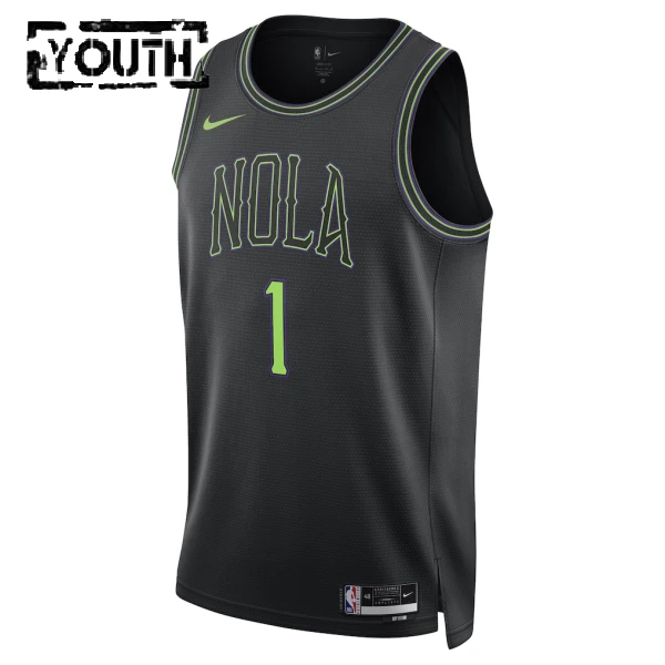 Nike New Orleans Pelicans Zion Williamson Trikot City Edition 25/26 Swingman Schwarz Für Kinder
