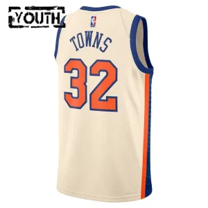 Nike New York Knicks Karl Anthony Towns Trikot City Edition 25/26 Swingman Weiß Für Kinder
