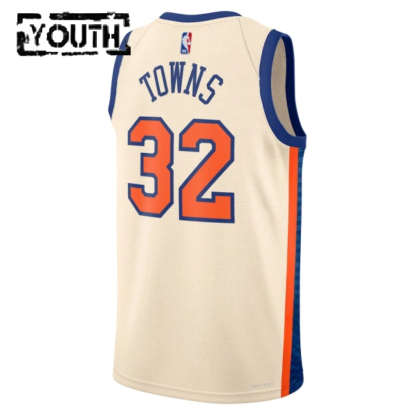 Nike New York Knicks Karl Anthony Towns Trikot City Edition 25/26 Swingman Weiß Für Kinder