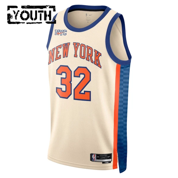 Nike New York Knicks Karl Anthony Towns Trikot City Edition 25/26 Swingman Weiß Für Kinder