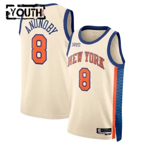 Nike New York Knicks Og Anunoby Trikot City Edition 25/26 Swingman Weiß Für Kinder
