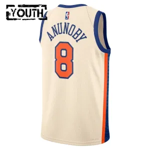 Nike New York Knicks Og Anunoby Trikot City Edition 25/26 Swingman Weiß Für Kinder