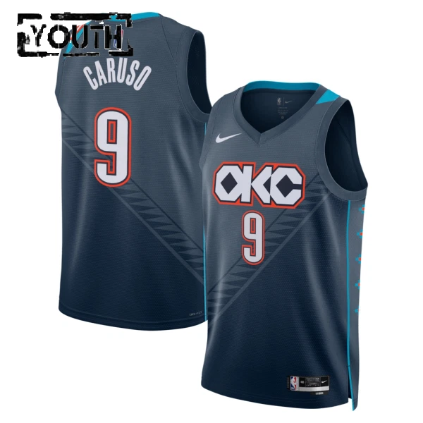 Nike Oklahoma City Thunder Alex Caruso Trikot City Edition 25/26 Swingman Schwarz Für Kinder