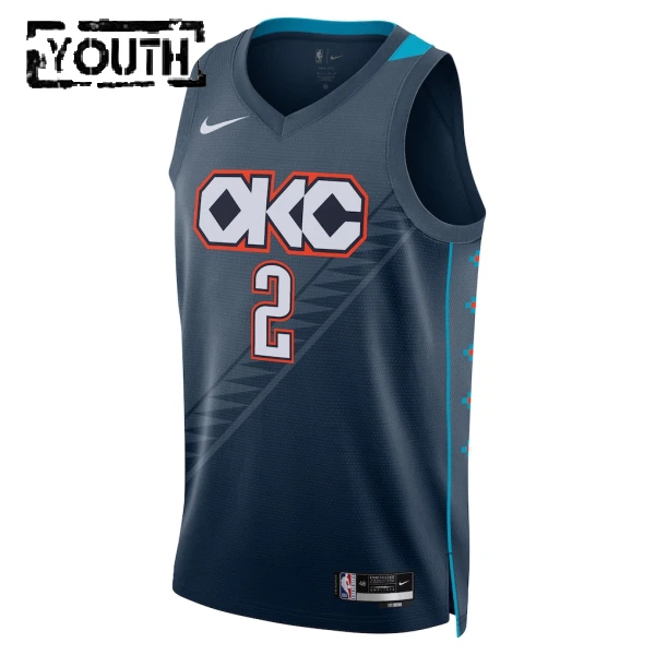 Nike Oklahoma City Thunder Shai Gilgeous Alexander Trikot City Edition 25/26 Swingman Schwarz Für Kinder