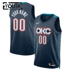 Nike Oklahoma City Thunder Trikot Personalisiert City Edition 25/26 Swingman Schwarz Für Kinder