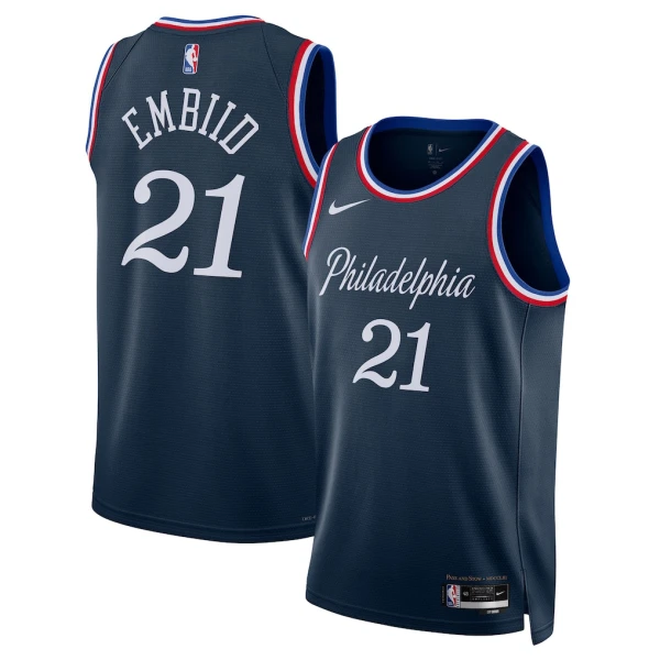 Nike Philadelphia 76ers Joel Embiid Trikot City Edition 25/26 Swingman Navy Für Herren