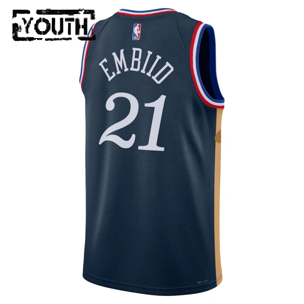 Nike Philadelphia 76ers Joel Embiid Trikot City Edition 25/26 Swingman Navy Für Kinder