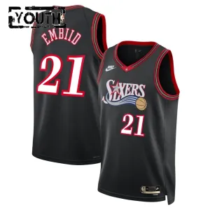 Nike Philadelphia 76ers Joel Embiid Trikot Classic Edition 25/26 Swingman Schwarz Für Kinder