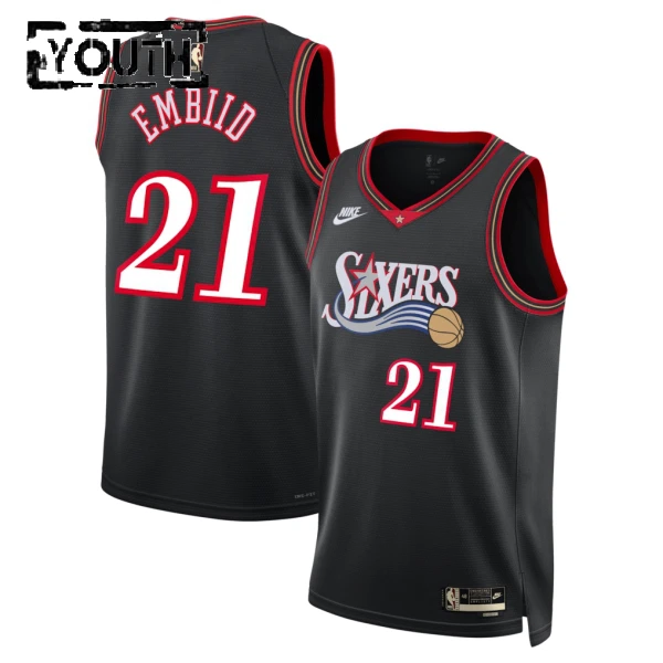 Nike Philadelphia 76ers Joel Embiid Trikot Classic Edition 25/26 Swingman Schwarz Für Kinder Nike Philadelphia 76ers Joel Embiid Trikot Classic Edition 25/26 Swingman Schwarz Für Kinder