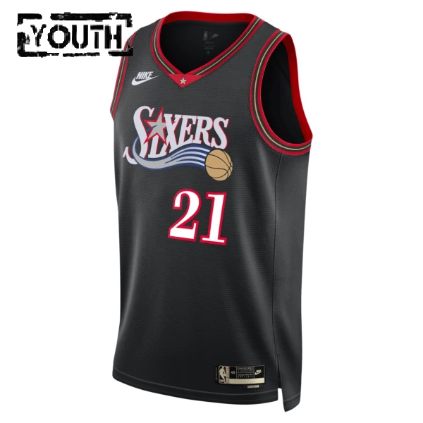 Nike Philadelphia 76ers Joel Embiid Trikot Classic Edition 25/26 Swingman Schwarz Für Kinder