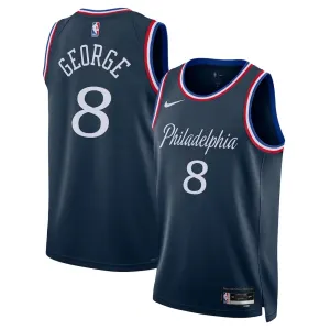 Nike Philadelphia 76ers Paul George Trikot City Edition 25/26 Swingman Navy Für Herren