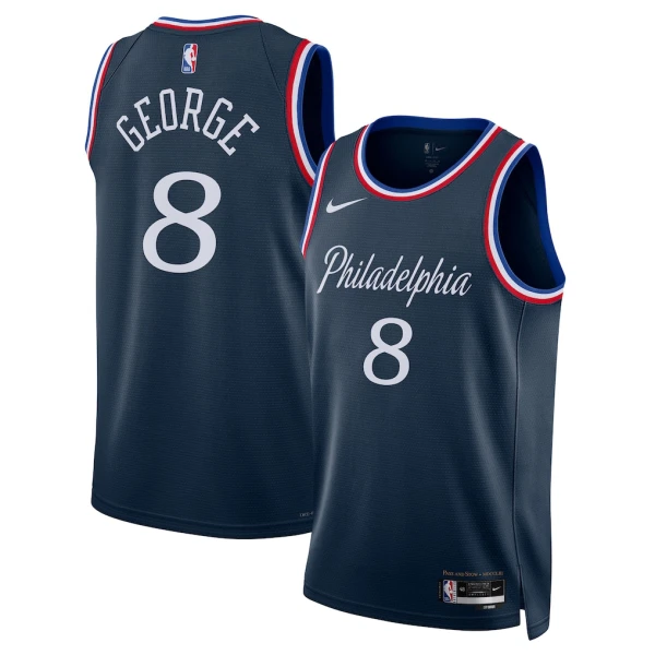 Nike Philadelphia 76ers Paul George Trikot City Edition 25/26 Swingman Navy Für Herren