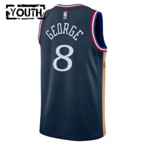 Nike Philadelphia 76ers Paul George Trikot City Edition 25/26 Swingman Navy Für Kinder