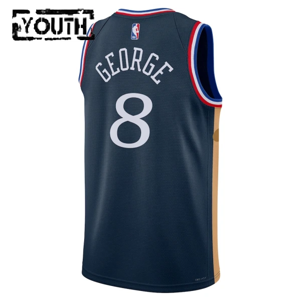 Nike Philadelphia 76ers Paul George Trikot City Edition 25/26 Swingman Navy Für Kinder
