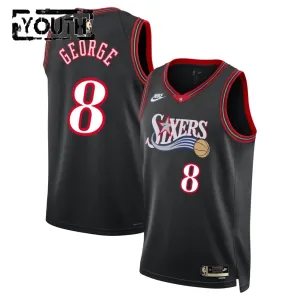 Nike Philadelphia 76ers Paul George Trikot Classic Edition 25/26 Swingman Schwarz Für Kinder
