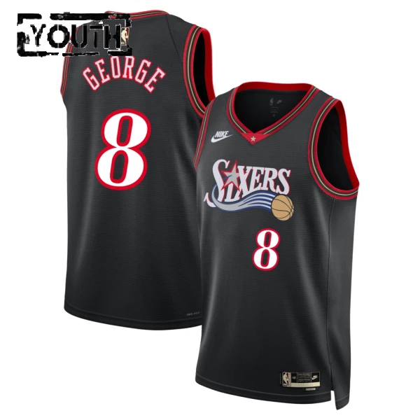 Nike Philadelphia 76ers Paul George Trikot Classic Edition 25/26 Swingman Schwarz Für Kinder Nike Philadelphia 76ers Paul George Trikot Classic Edition 25/26 Swingman Schwarz Für Kinder