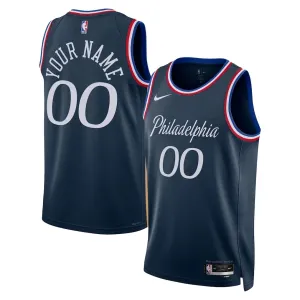 Nike Philadelphia 76ers Trikot Personalisiert City Edition 25/26 Swingman Navy Für Herren