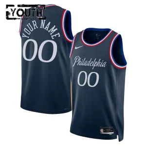 Nike Philadelphia 76ers Trikot Personalisiert City Edition 25/26 Swingman Navy Für Kinder