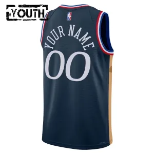 Nike Philadelphia 76ers Trikot Personalisiert City Edition 25/26 Swingman Navy Für Kinder