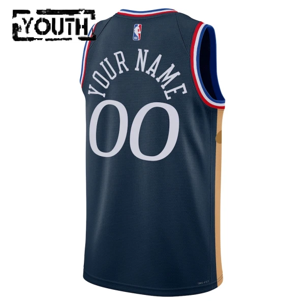 Nike Philadelphia 76ers Trikot Personalisiert City Edition 25/26 Swingman Navy Für Kinder