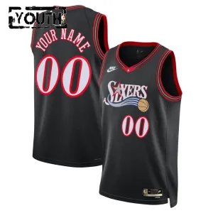 Nike Philadelphia 76ers Trikot Personalisiert Classic Edition 25/26 Swingman Schwarz Für Kinder
