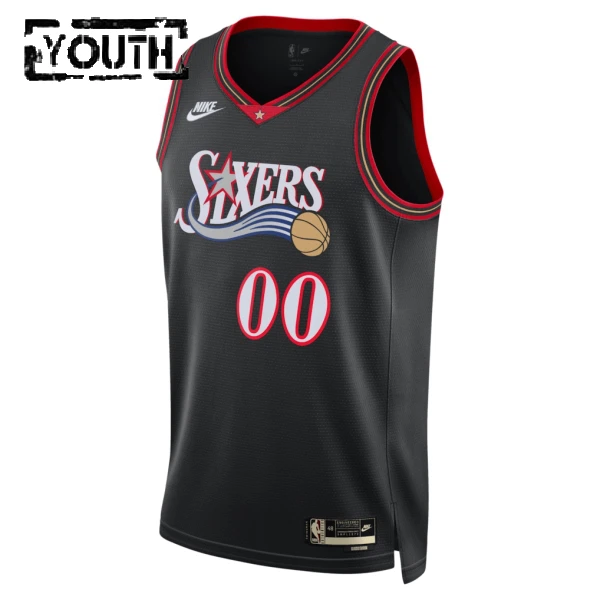 Nike Philadelphia 76ers Trikot Personalisiert Classic Edition 25/26 Swingman Schwarz Für Kinder