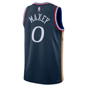Nike Philadelphia 76ers Tyrese Maxey Trikot City Edition 25/26 Swingman Navy Für Herren