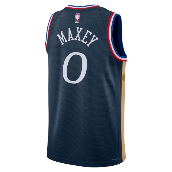 Nike Philadelphia 76ers Tyrese Maxey Trikot City Edition 25/26 Swingman Navy Für Herren